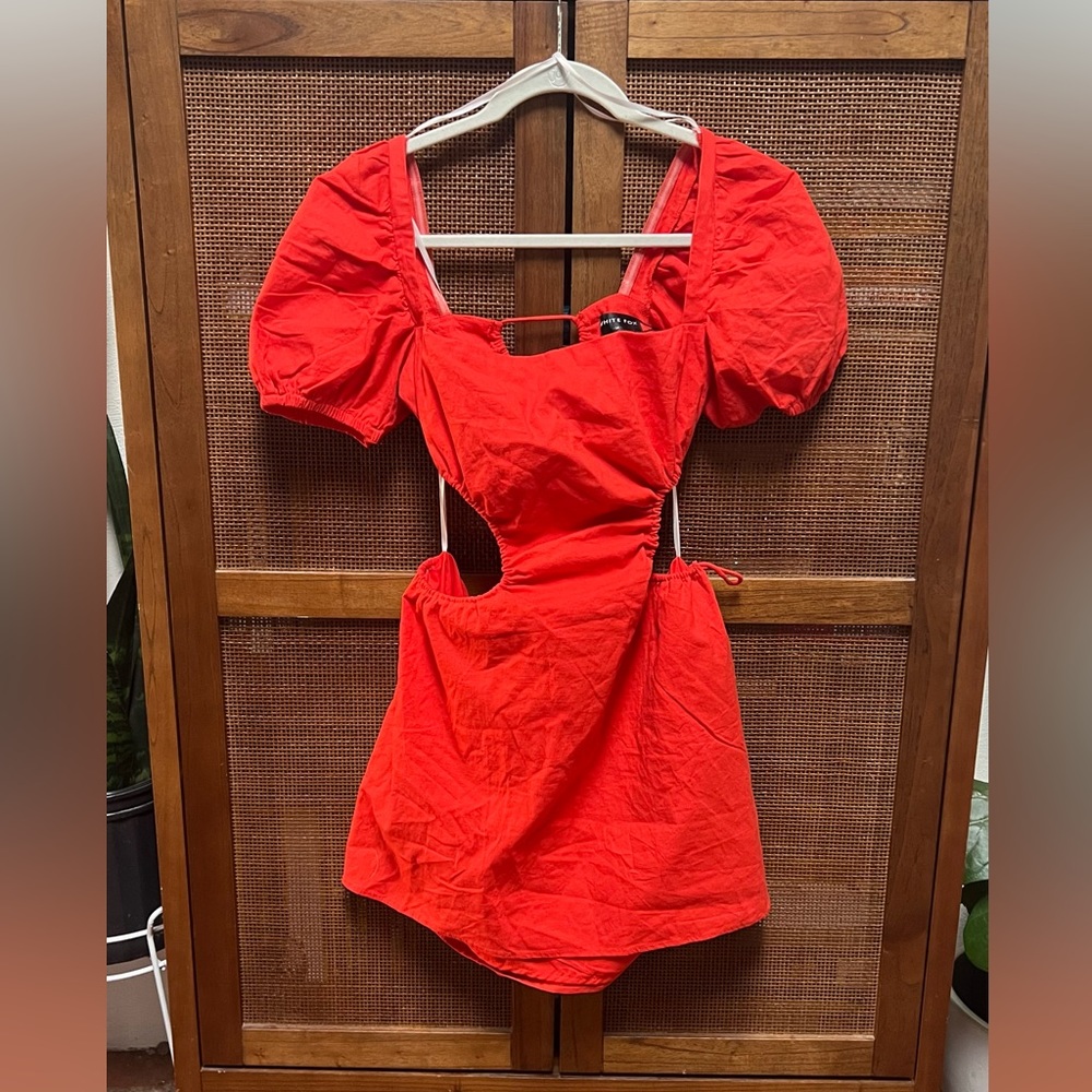 White Fox cut out red dress